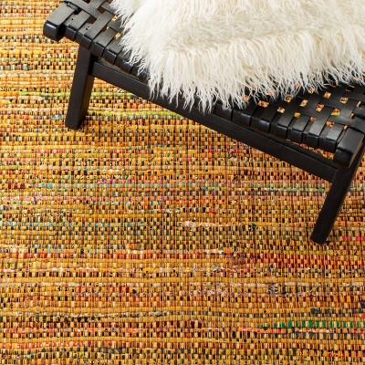 Yellow Multicolor Hand-Tufted Cotton 4' x 6' Area Rug