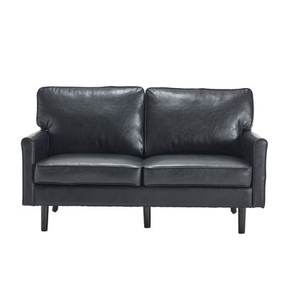 SKRAN Small Loveseat Sofa for Small Spaces, Comfy Small Couch for Bedroom with Thick Cushion, 2 Seater Couch Side Pocket for Living Room