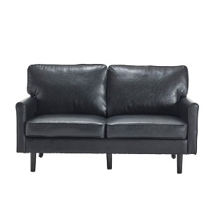 SKRAN Small Loveseat Sofa for Small Spaces, Comfy Small Couch for Bedroom with Thick Cushion, 2 Seater Couch Side Pocket for Living Room - 1 of 4