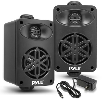 Pyle 3.5" Waterproof Bluetooth Outdoor Speaker System - Black, 200W Wireless, Wall Mountable