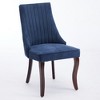 Anybear Blue Rayon Cloth Flocking Linen Dining Chairs Channel Kitchen Dinner Chair - 3 of 3