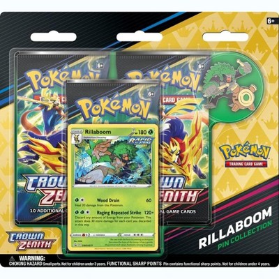 Pokemon TCG: SAS12.5 Crown Zenith Pin Box Collection - Rillaboom