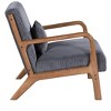 Vynxaria Lounge Chair ¨C Scandinavian Wooden Armchair with Cream Corduroy Upholstery - 3 of 4