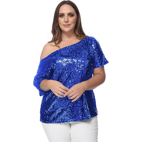 Anna-Kaci One-Shoulder Sequin Top