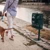 Emma and Oliver Compact Dog Waste Station with Rectangular Lidded Trash Can and Locking Roll Waste Bag Dispenser in Green - 3 of 4