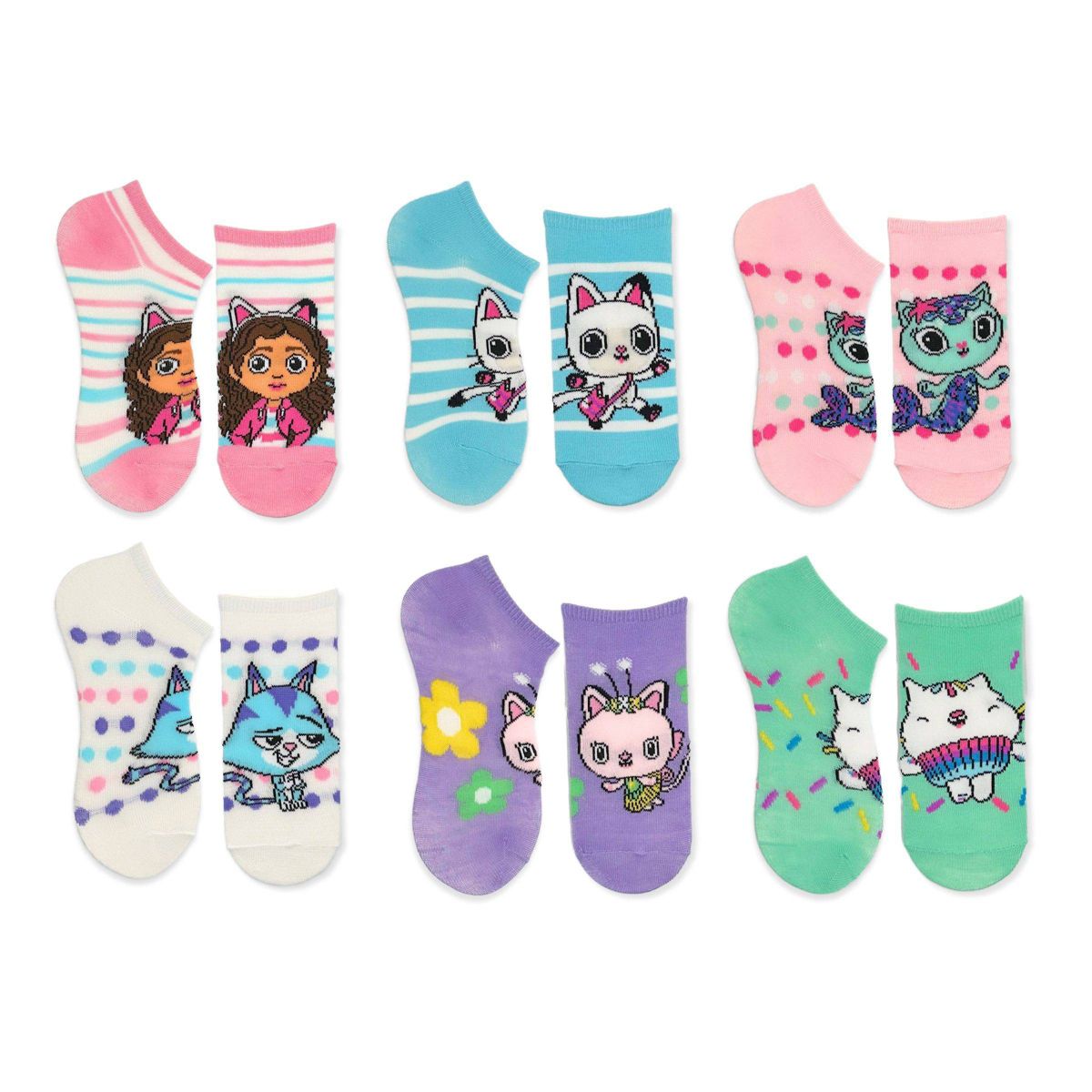 Girls' Gabbey's Dollhouse No Show Socks - Light Pink