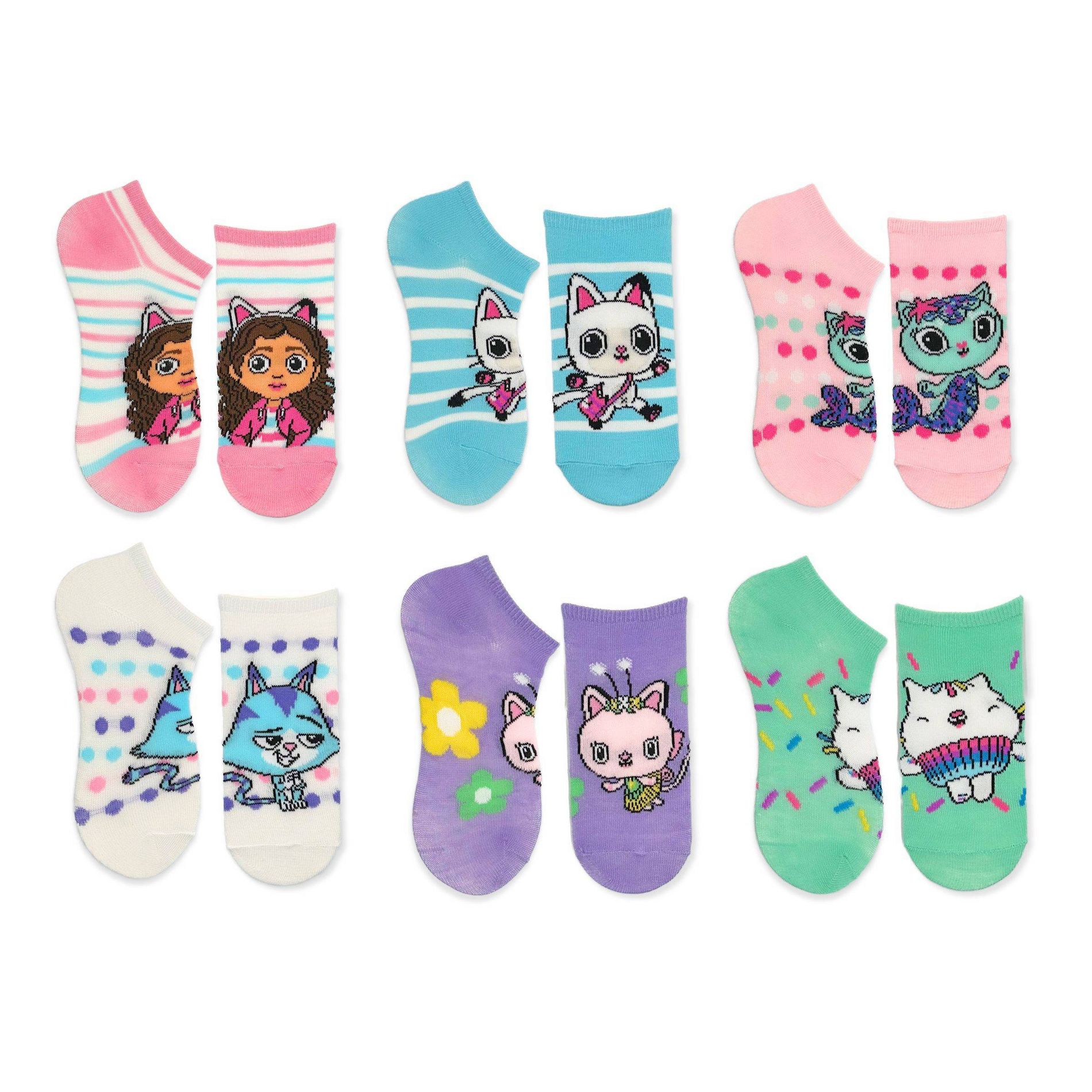 Girls' Gabbey's Dollhouse No Show Socks - Light Pink S/M