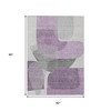 HomeRoots 5' X 8' Purple And Gray Abstract Washable Indoor Outdoor Area Rug - 3 of 4