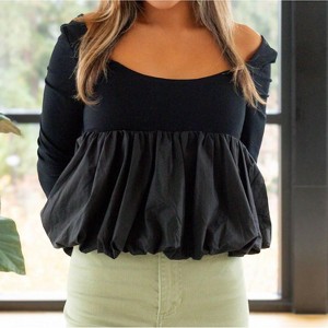 Women's Ginny Long Sleeve Baby Doll Top - GOLDEN - 1 of 3