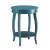 Homy Casa Round End Table with Lower Shelf, MDF Top and Solid Wood Legs, Living Room Accent Table - 2 of 4