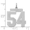 Black Bow Jewelry Sterling Silver, Jersey Collection, Large Number 54 Pendant - 4 of 4