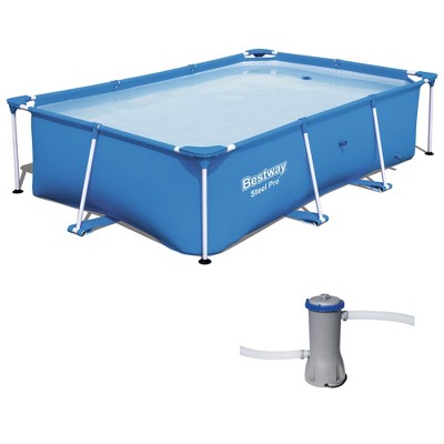 Bestway 8.5t x 5.5ft x 24in Rectangular Above Ground Pool Frame with Filter Pump