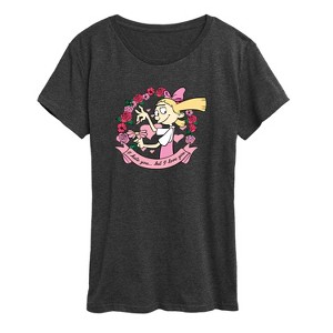 Women's - Hey Arnold! - Valentine's I Love You Short Sleeve Graphic T-Shirt - 1 of 4