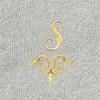 Linum Home Textiles 100% Turkish Cotton MONICA Gold Thread 2PC Embellished Washcloth Set - 3 of 3