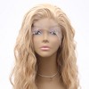 Unique Bargains Women's Long Body Wave Lace Front Wigs with Wig Cap 24" Blonde Synthetic Fibre 1PC - 4 of 4