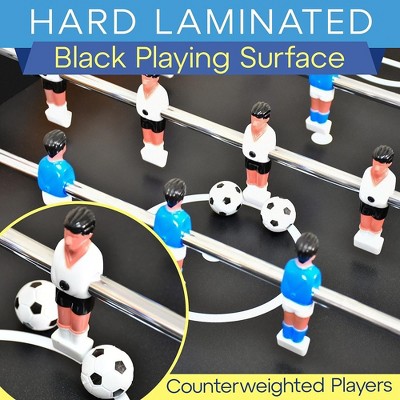 SereneLife 48" Black Wood Foosball Table with Chrome Rods