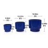 SEVOBAL Planters 3-Piece Modern Ceramic Glossy Flower Pots, Frost-Resistant with Drainage Holes for Indoor, Outdoor, Blue, 19.7"*19.7"*18.6" - 3 of 4