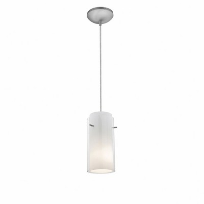 Access Lighting Glass`n Glass Cylinder 1 - Light Pendant in  Brushed Steel
