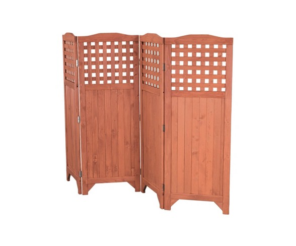 64" Cedar Patio Decorative Screen Privacy Screen - Brown - Leisure Season