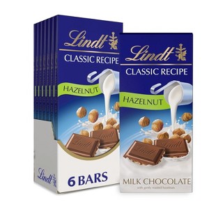 Lindt 4/6/12 Bars,  CLASSIC RECIPE Hazelnut Milk Chocolate Bar, Milk Chocolate Candy, 4.4 oz. - 1 of 4