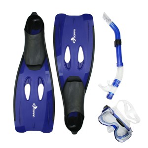 Pool Master 3pc Reef Diver Teen/Young Adult Pro Scuba or Snorkeling Swimming Pool Set - Medium - Blue/Black - 1 of 4