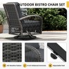 UPHA 5-Piece Patio Outdoor Wicker Swivel Rocking Chair Set with Side Table and Cushions - 3 of 4