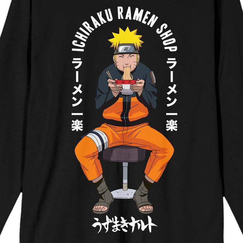 Naruto Classic with Ichiraku Ramen Men's Black Crew Neck Long Sleeve Tee, 2 of 4