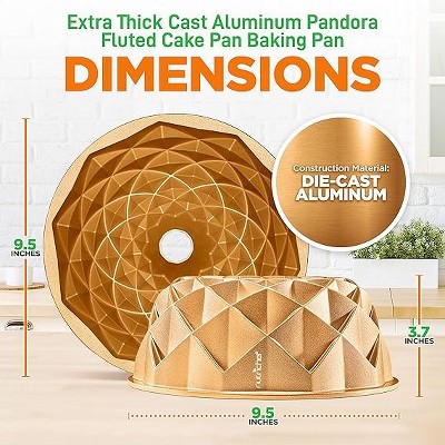 Gold Extra Thick Cast Aluminum Non-Stick Bundt Cake Pan