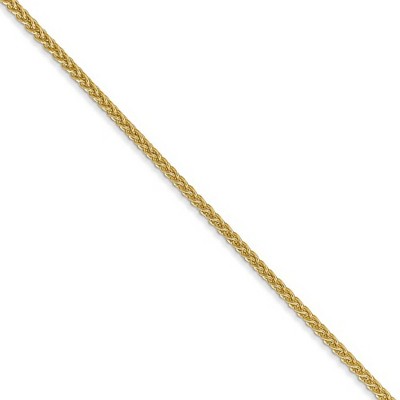 Black Bow Jewelry 1.5mm 14k Yellow Gold Hollow Wheat Chain Necklace