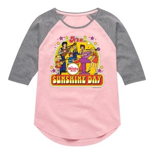Girls' - The Brady Bunch - The Brady Kids Shirt Tail Raglan Graphic T-shirt - 1 of 4