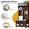 PAGED Freestanding Coat Racks with Bench and Shoe Storage,Hall Tree with 6 Hooks and Hinged Lid,Entryway Furniture for Hanging Clothes - 4 of 4
