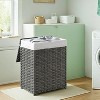 Laundry Hamper Sorter with Lid, 23.8 Gal (90 L) Synthetic Rattan Clothes Laundry Basket Storage with Lid and Handles Removable Liner Laundry Sorter - 3 of 4