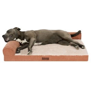 Plush & Grid Cord Orthopedic Deluxe L-Chaise Pet Bed for Dogs and Cats - 1 of 4
