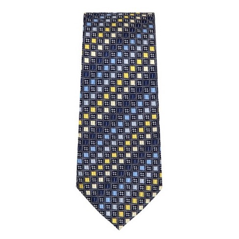 Thedappertie Men's Blue & Yellow Checks Necktie With Hanky : Target