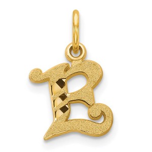 Black Bow Jewelry 14k Yellow Gold, Isabelle Collection, Mini Letter E Initial Charm - 1 of 4
