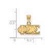 Black Bow Jewelry 14k Yellow Gold Plated Sterling Silver Phi Sigma Sigma Greek Life Small Pendant - 2 of 3