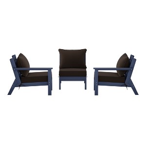 WestinTrends Avalon Outdoor Patio HDPE Loveseat Sofa with Patio Cushions - 1 of 4