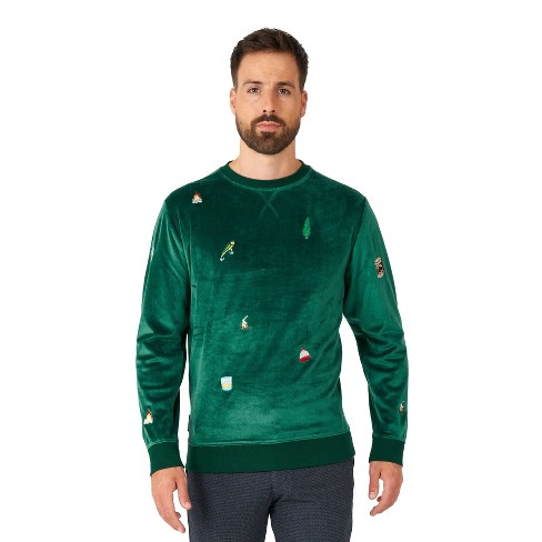 Opposuits Deluxe Men's Christmas Sweater - Velvet Green - Xmas