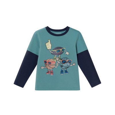Andy & Evan  Toddler Navy Jersey Twofer Graphic Tee