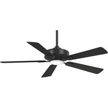 52" Minka Aire Modern Indoor Ceiling Fan with LED Light Remote Control Coal Black Etched Glass for Living Room Kitchen Bedroom