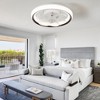 Airsurfer 13'' Bladeless Caged Ceiling Fan with LED Lights and Remote Control - 2 of 4