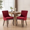 QingMoon Dining Chairs Set of 2, Solid Wood Fabric Upholstered Kitchen Chairs Wingback Accent Chairs with Nailhead Trim for Dining Room - 2 of 4