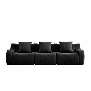 Aukfa Modular Teddy Fabric Sofa,Convertible Modular Sectional Sofa Set , 3-Seats with 1/2/3 Ottoman Soft Boneless Design for Living Room - 1 of 4