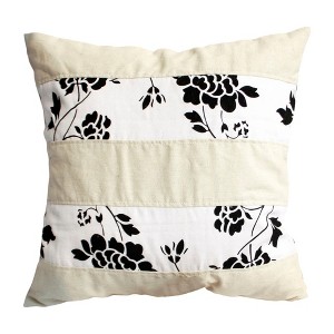 Slickblue Linen Patchwork Floor Cushion - Decorative Throw Pillow, 19.7"x19.7", 6 Design Choices, Machine Washable - 1 of 4