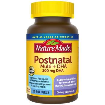 Nature Made Postnatal Multi + DHA, Postnatal Vitamins with Iron & Vitamin D Softgels - 60ct