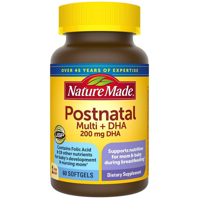 Nature Made Postnatal Multi + DHA, Postnatal Vitamins with Iron &#38; Vitamin D Softgels - 60ct, 3 of 17