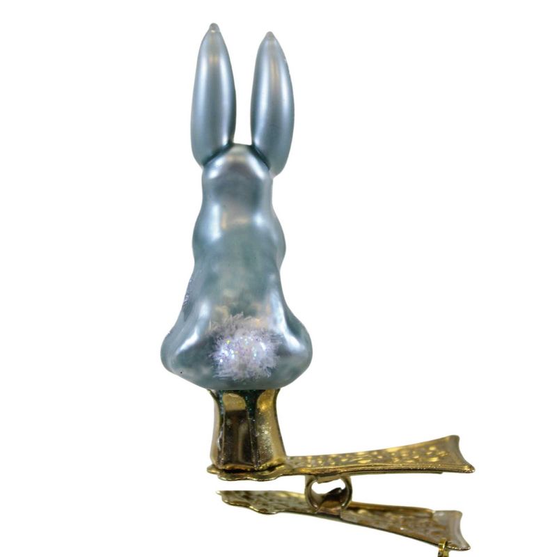 Morawski 2.5 Inch Mini Blue Clip On Bunny Ornament Easter Spring Rabbit Tree Ornaments, 3 of 4