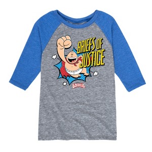 Boys' - Captain Underpants - Briefs Of Justice Raglan Graphic T-Shirt - 1 of 2