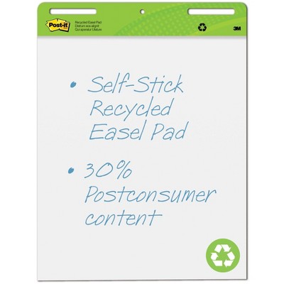 Post-it Recycled Easel Pad, 25 x 30 Inches, Unruled, White, Pack of 2