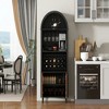 Resenkos 71-Inch Farmhouse Wine Bar Cabinet with Glass Holder - /Natural - 4 of 4